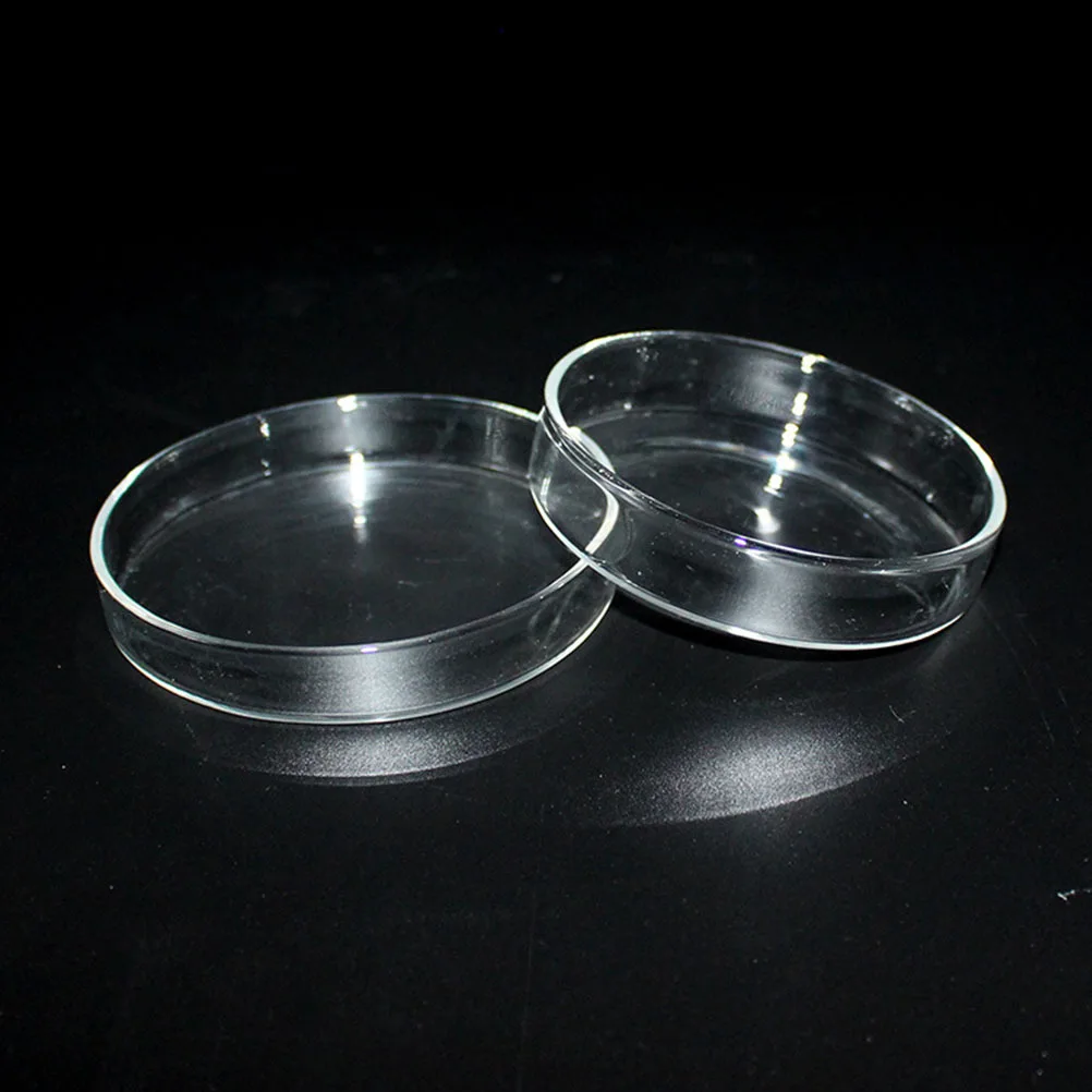 

2Pcs Science Petri Dishes Transparent Glass Cell Culture Teaching Aid Clear Design Suitable for School Laboratory Experiments