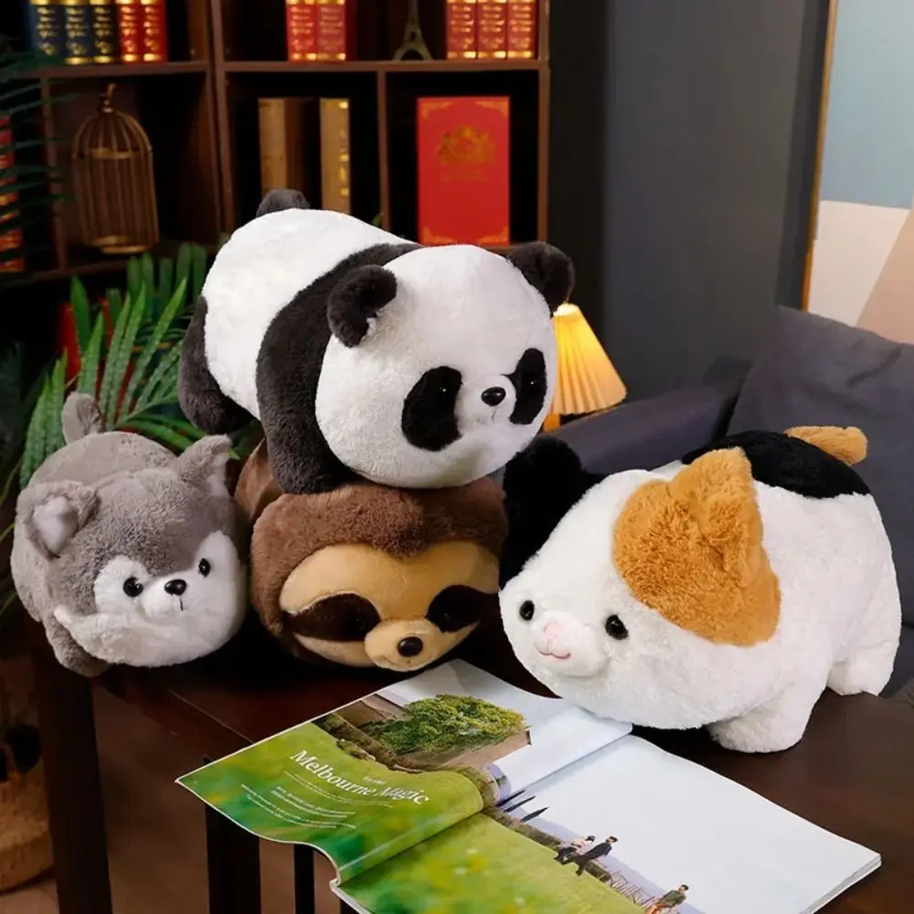 Creative Simulation Animal Panda Plush Toys Cat Pig Sloth Plush Doll Dog Cute Animal Plush Pillow Birthday Gift