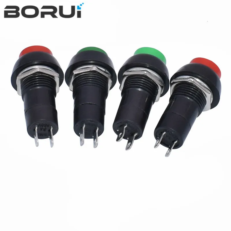 1pcs PBS-11A 12mm self-locking Plastic Push Button Switch Latching Switchs 1A 250V AC 2PIN PBS-11B