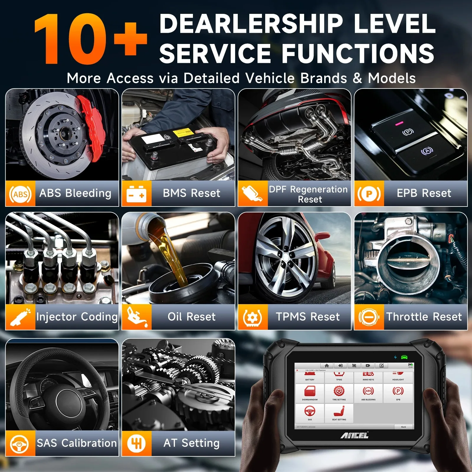 Picture 4: OBD2 Car Scanner ANCEL V5 BT with All System For Passenger Test Oil DPF Regen EPB TPMS Reset Injector Coding Diagnostic Tools