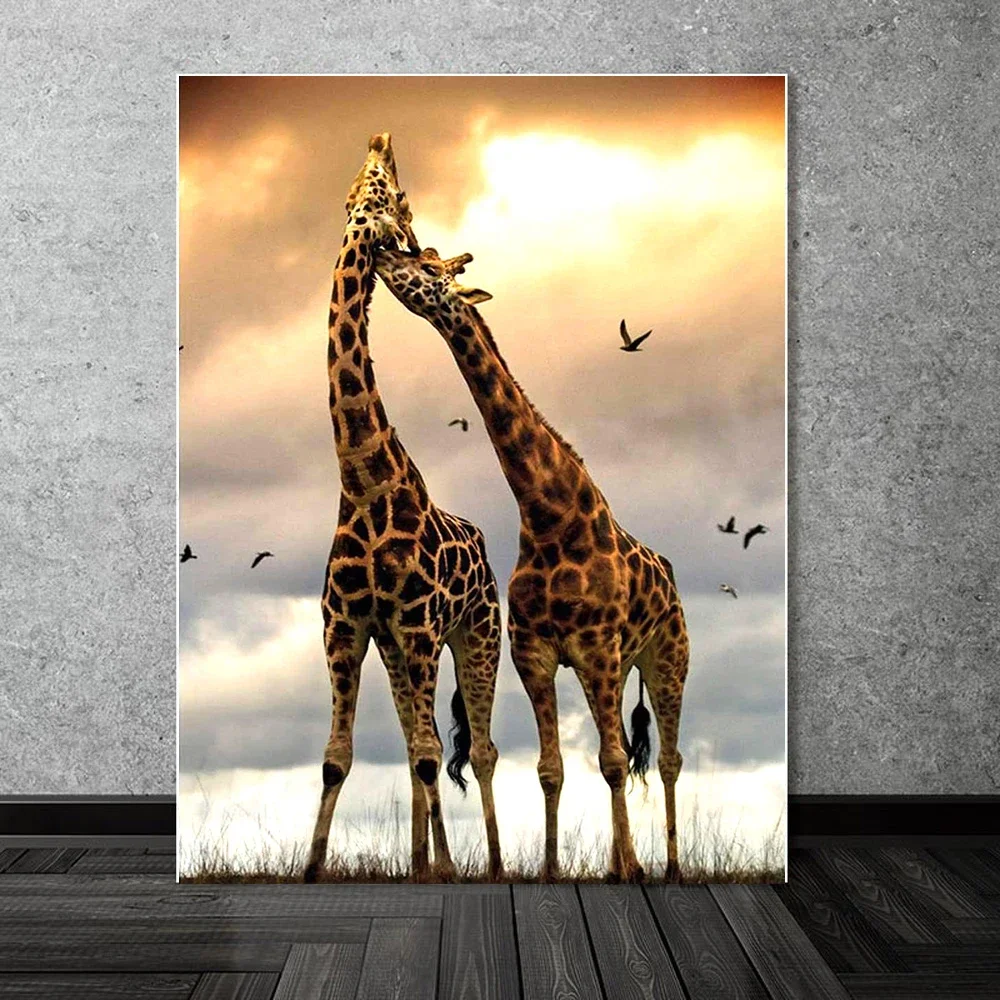 Love Diamond Painting 5d Giraffa Diamant Borduurwerk Dier Landschap Diamant Kunst Full Drill Crystal Painting Home Decor