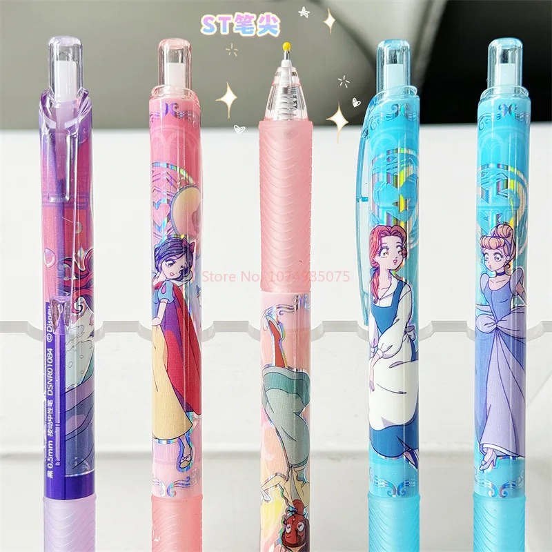 24pcs Disney Cartoon Princess Gel Pen Student Cartoon Exquisite Independent Boxed Cute Pen Stationery Wholesale