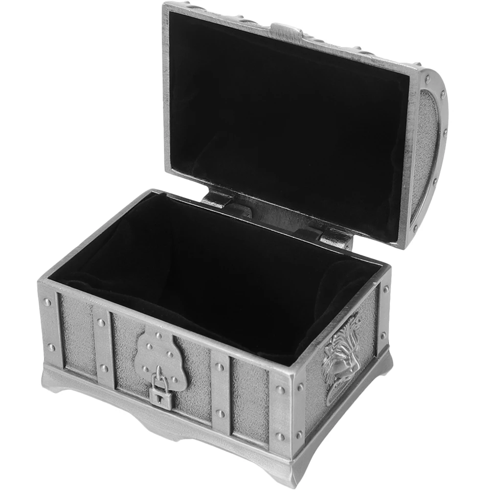 

Vintage Jewelry Box Small Treasure Chest Metal Storage Container Alloy Case Keepsake Trinket Box Decorative Practical