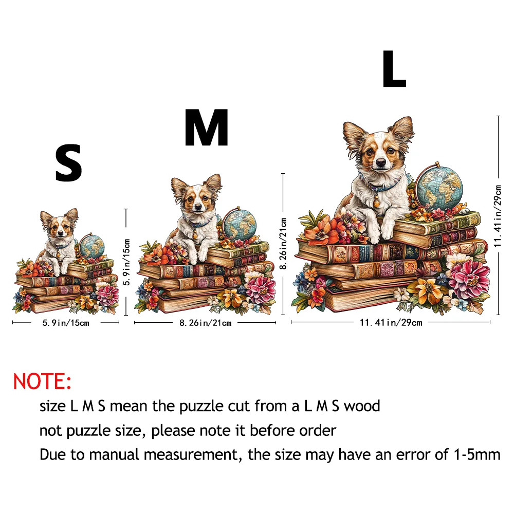 لغز خشبي لطيف على شكل جرو فضائي: لعبة دعابة الدماغ على شكل حيوان غير منتظم | لعبة فنية للديكور للبالغين - عطلة حفلات فريدة من نوعها #6