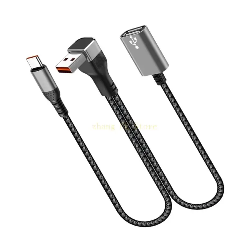 M5TD كابل USB Y منحني 90 درجة من النايلون المقوى بالنحاس USB إلى سلك C/USB #4