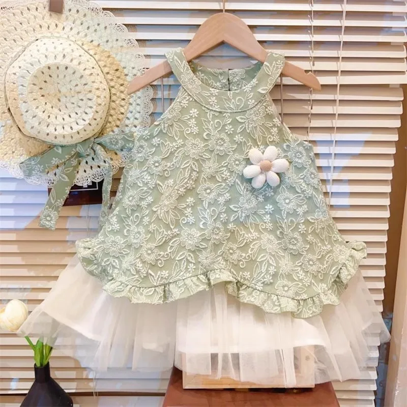 

TOY-Girls' Summer Forest Style Fresh Floral Dress2025New Style Children's Summer Vacation Sweet Strap Dress