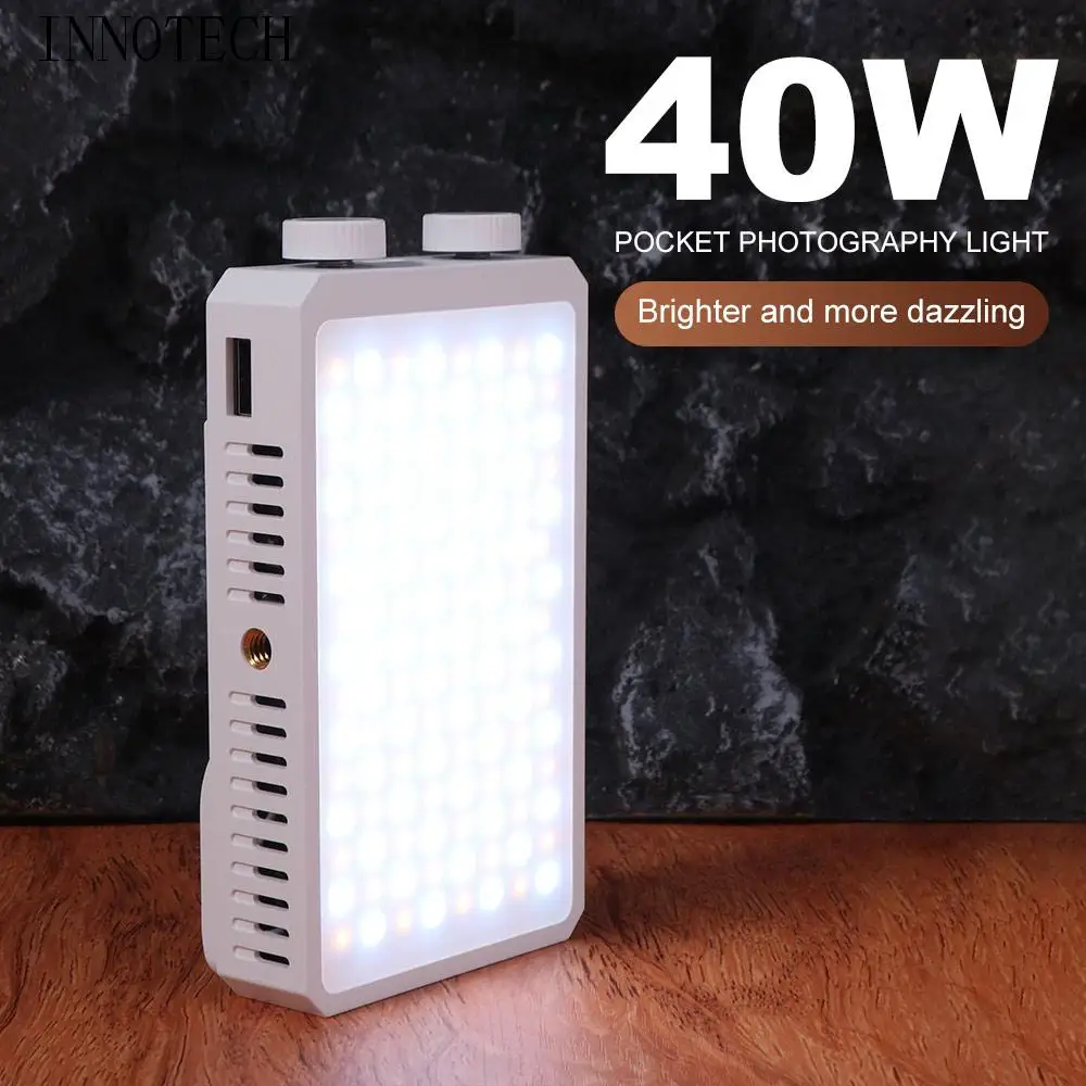 

40W RGB LED Camera Light 4400mAh Battery 2800-9000K Mini LED Video Lamp Adjustable CRI/TLCI 90+ Portable Camera Fill Lamp