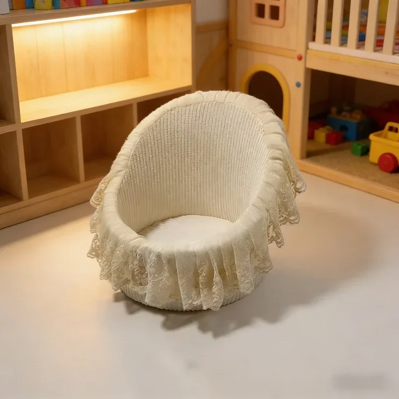 

Hundred Days Baby Shooting Sofa Lace Round Chair Newborn Photography Props Studio Photo Auxiliary Posing Shooting Props Set