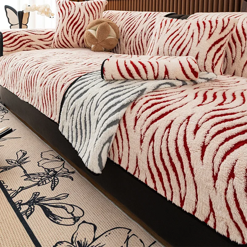 Autumn and Winter Thickened Plush Sofa Cover Four Seasons Universal Simple High-end Non-slip Cushion Anti-cat Scratch Sofa Cover