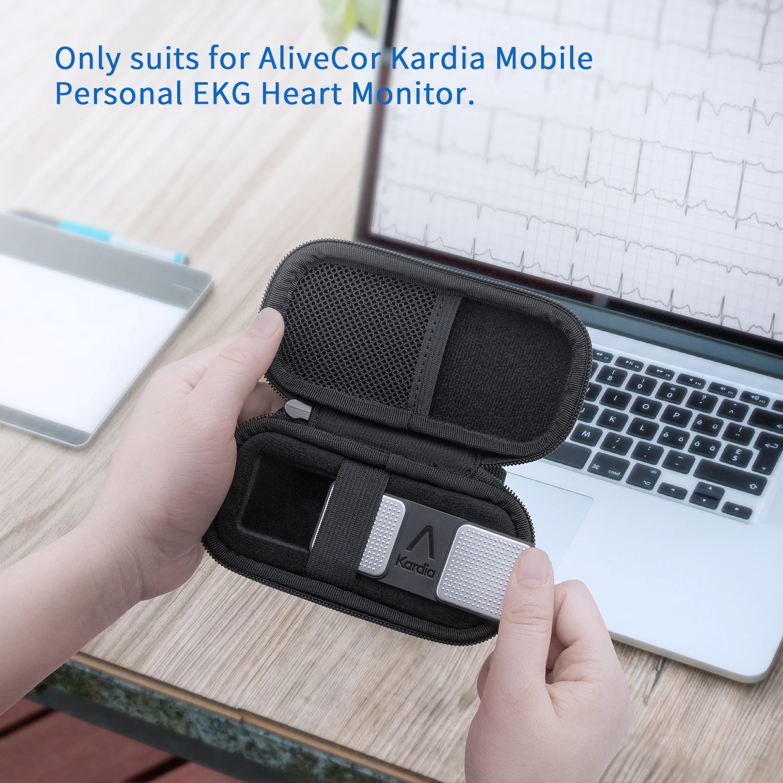 Yinke EVA Case Compatible with AliveCor Kardia Mobile EKG / Wireless 6-Lead EKG Heart Monitor Protective Cover Storage Bag