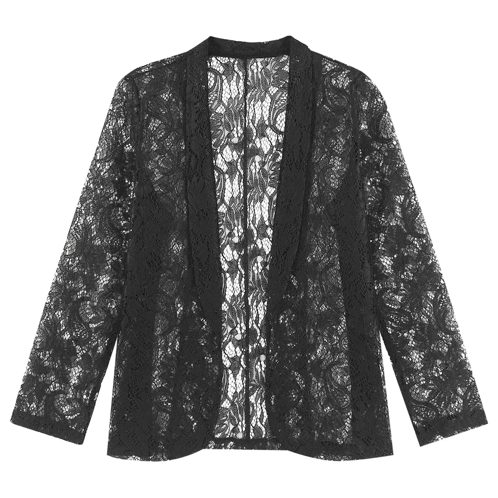 Elegant Women's Bolero Half Sleeve Ruffle Floral Lace Shrug Bridal Shawls Cardigan for Beach Party Dress Wedding Evening Wraps image 3