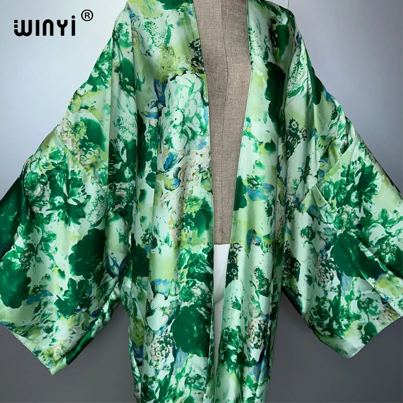 WINYI Bohemian Kimono Strand Cover Up Badeanzug elegante afrikanische Frauen Boho Cardigan sexy Urlaub Langarm Strandkleid