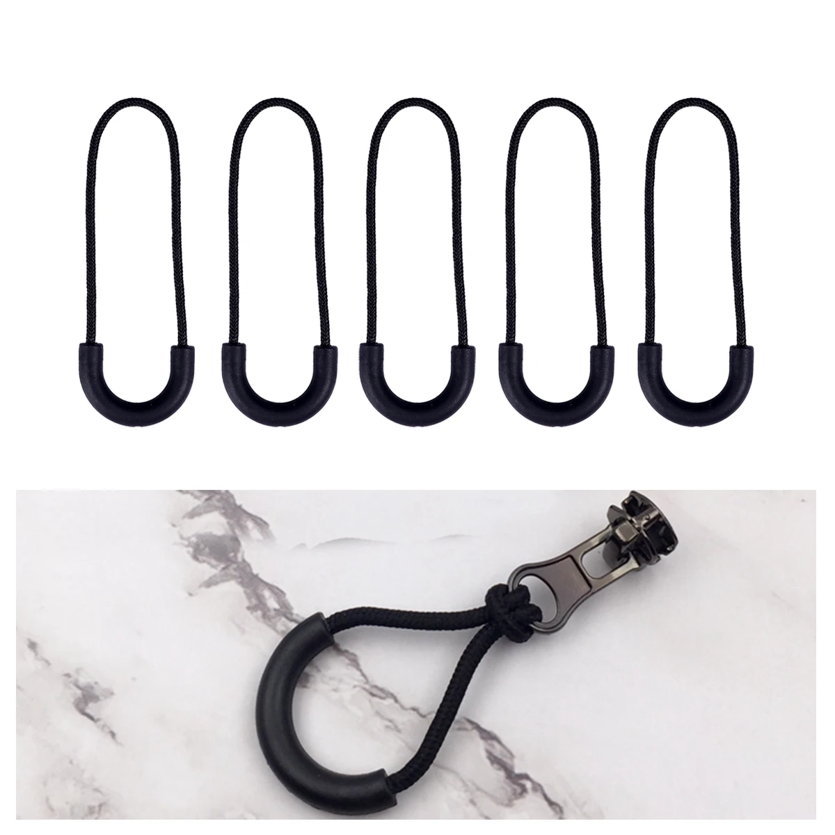 

30pcs Zipper Pull Cord Strong Nylon Non Replacement Fastener Backpack Accessories Plastic Slider for Bags Shoes