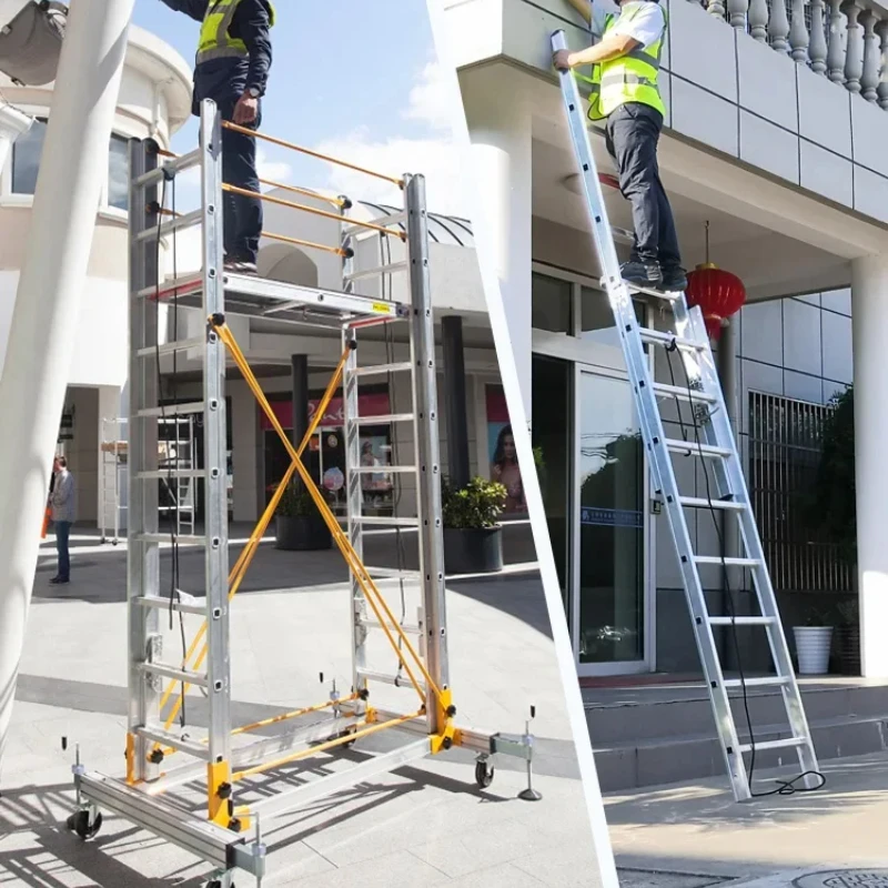 Aluminum alloy scaffolding movable telescopic scaffold factory direct folding engineering ladder platform.