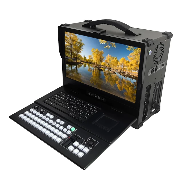 Pro Video 1080p Wireless Transmission Equipment VMix OBS Switcher for Live Studio Broadcasting Audio Input LCD Screen