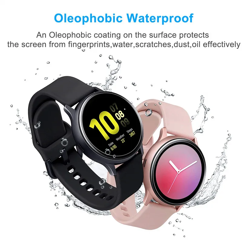 Película protectora completa para Samsung Galaxy watch active 2, Protector de pantalla 3D ultrafino de 44mm y 40mm, accesorios, 2 uds.