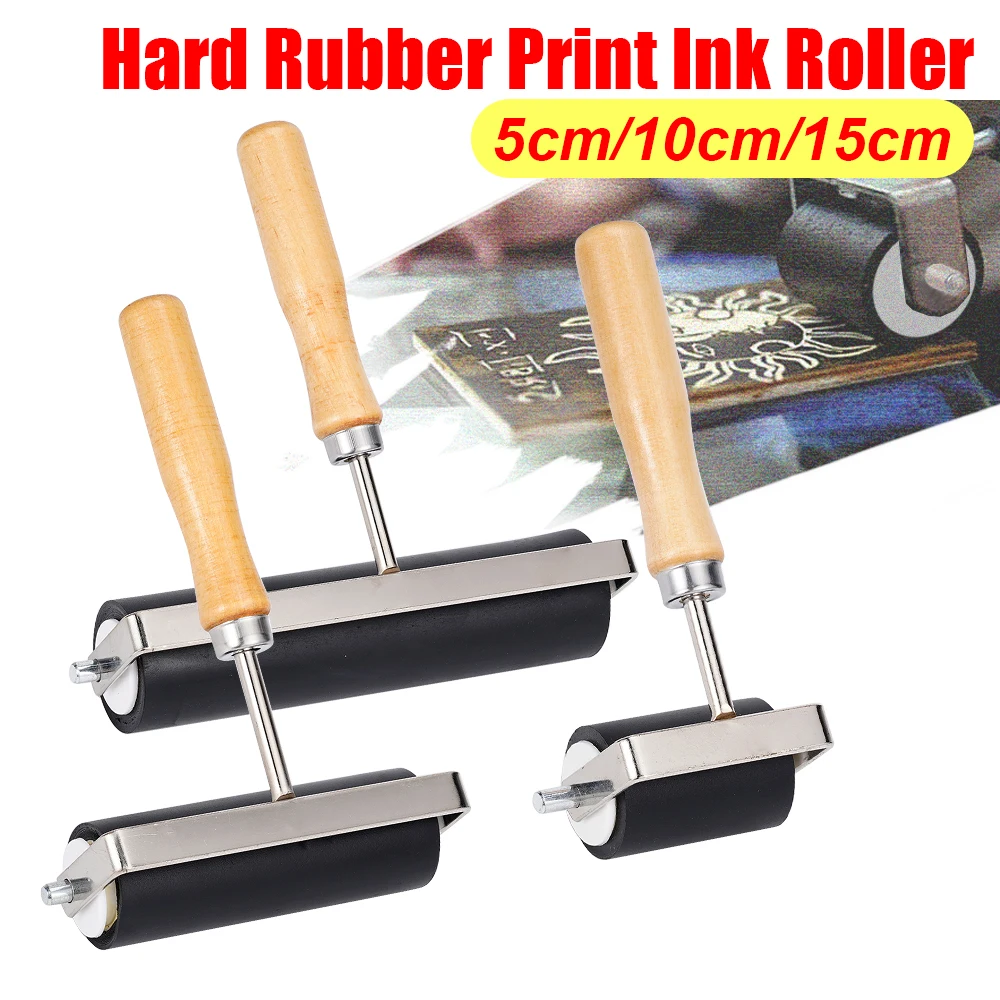 

1set/1PCS 3 Sizes 5/10/15cm Heavy Duty Hard Rubber Roller Printing Ink Lino Artists Art Craft Tool Paint Tool Sets