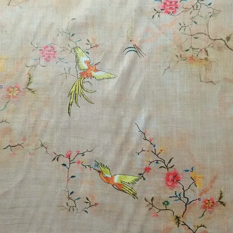 Dew-retted 100% Ramie Fabric Slub Texture Wrinkle Resistant for Women Dress Making Vintage Sold By Meter Eco Friendly