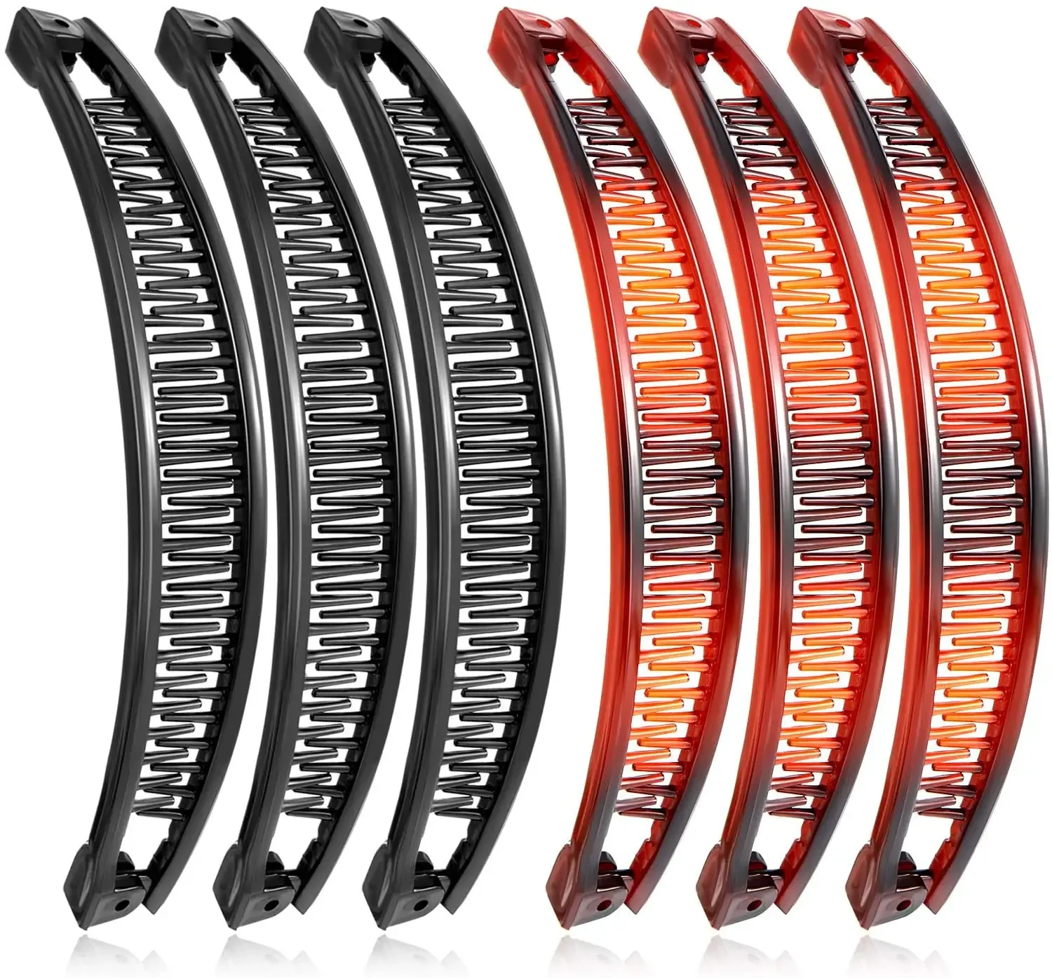 

6 Pieces Hair Combs Banana Hair Clip Grip Comb Fishtail Ponytail Banana Clip Hair Clips for Women Hair Accessory