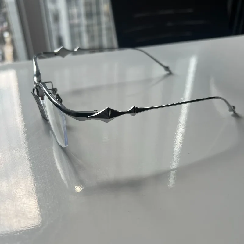 2026 New Gm Style Glasses Titanium Eyewear Silver Rectangle Glasses Anti Blue Light Eyewear Fashion Spectacle Decorative Kro