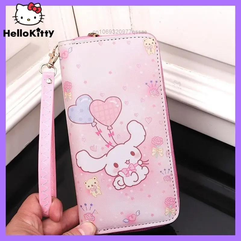 Sanrio Cinnamoroll Kuromi Zipper Long Wallets New Year Gift Japanese Korean Cute Cartoon Purse Y2k Girls Handheld Coin Pocket