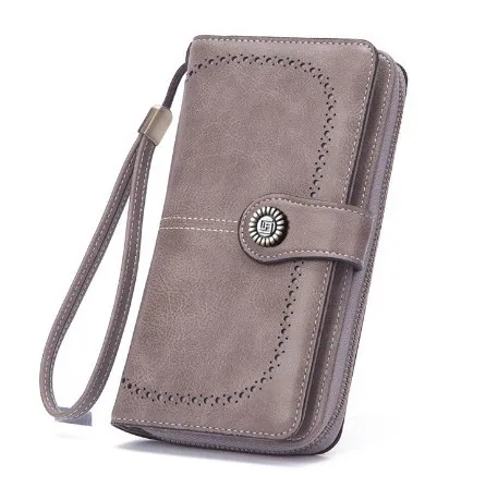 2025 Long Women's Wallet with Name Engraving Zipper Hasp Coin Pocket PU Leather Quality Female Purse Card Holder