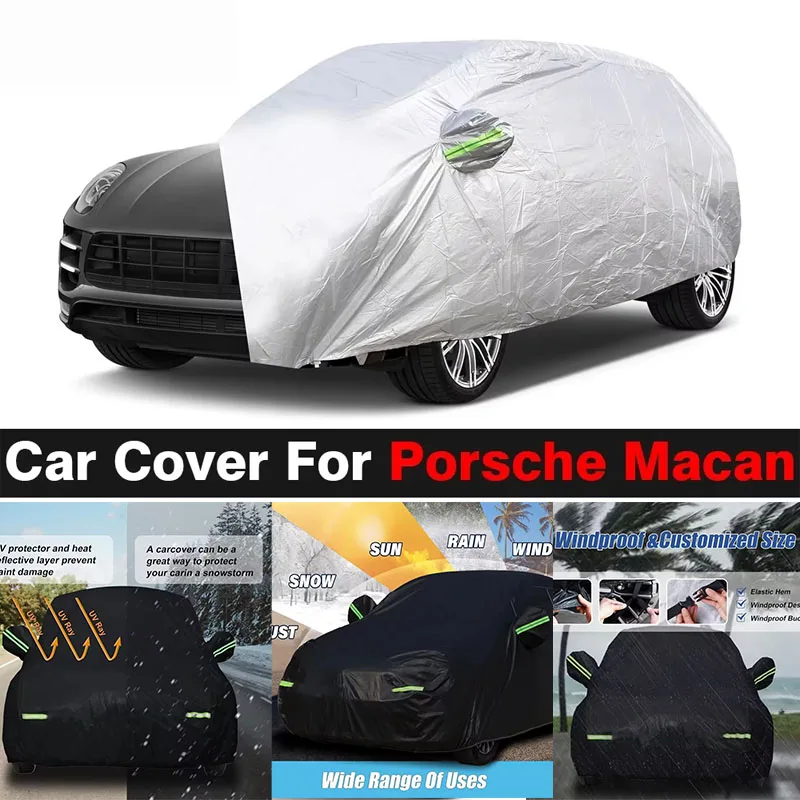 

Windproof Car Cover For Porsche Macan 2014-2025 SUV Outdoor Anti-UV Sun Shade Rain Snow Dust Protection Cover