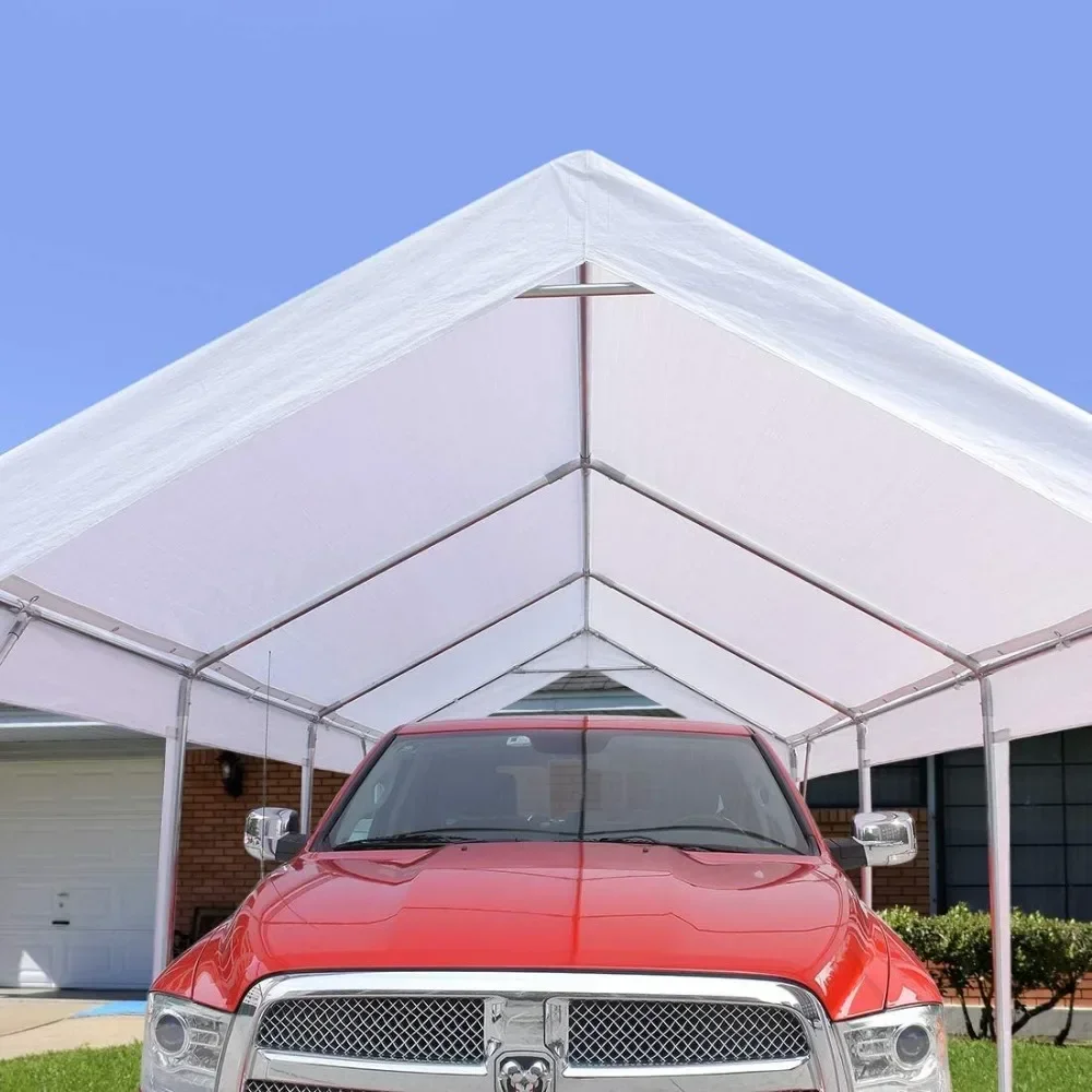 

10x20 ft Heavy Duty Carport with Removable Sidewalls, Portable Car Canopy, Garage Tent, Boat Shelter with Reinforced Triangular