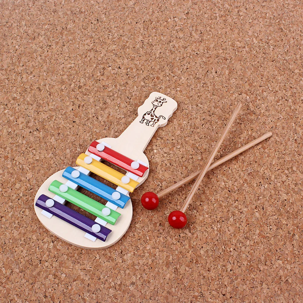 

Wooden Guitar Hammered Xylophone Kids Musical Instruments Safe Promotes Coordination Toy
