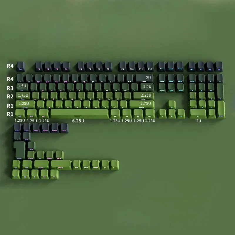 131 Keys Gradient Keycaps Cherry Height PBT Thermal Sublimation DIY For 61 87 98 104 108 Keys Mechanical Keyboard