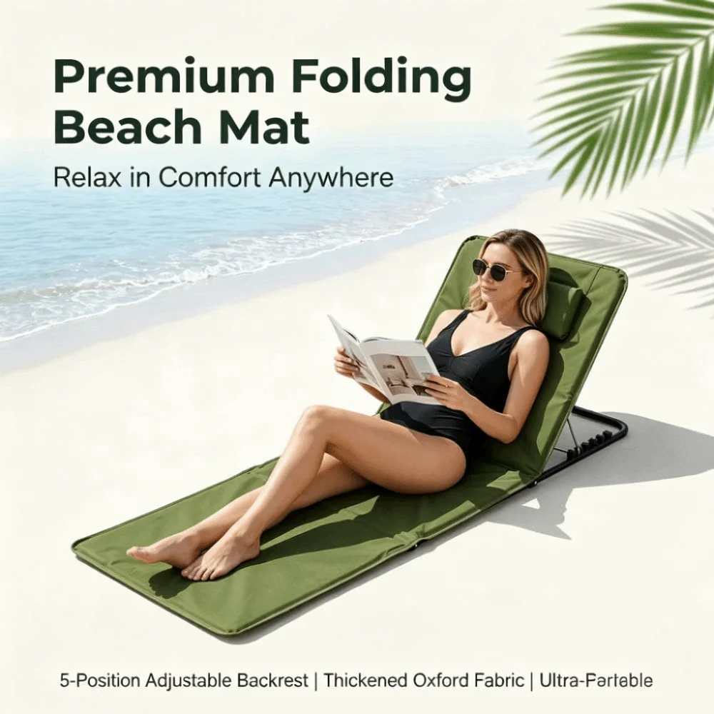 Sandfree Foldable Beach Mat Adjustable Size Sand Proof Camping Mat Waterproof Lightweight Picnic Blanket Lawn