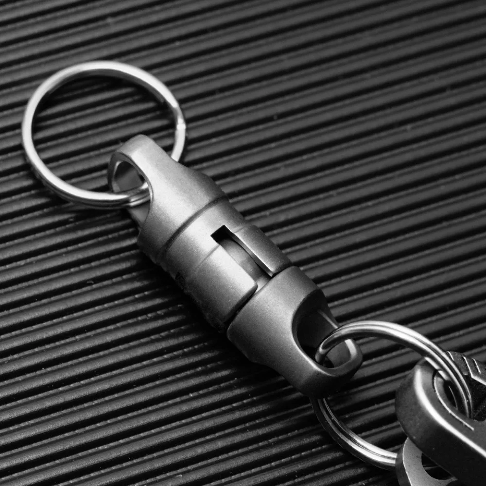 NEW Titanium Alloy Mini Universal Joint Rotating Ring Keychain Necklace Accessories Portable EDC Key Tool