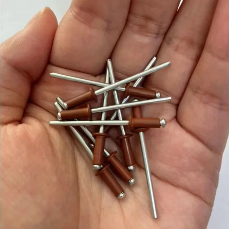 50PCS RAL8004 Copper Brown Painted Blind Rivets Aluminium Steel Colored Rivets DIY Pop End Blind Rivet Fastener 1/8