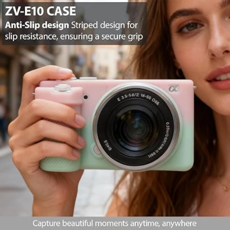 Soft Silicone Case For Sony ZVE10 micro-single camera cover, protective case ZVE10 camera bag + 1PCS Free Tempered Film