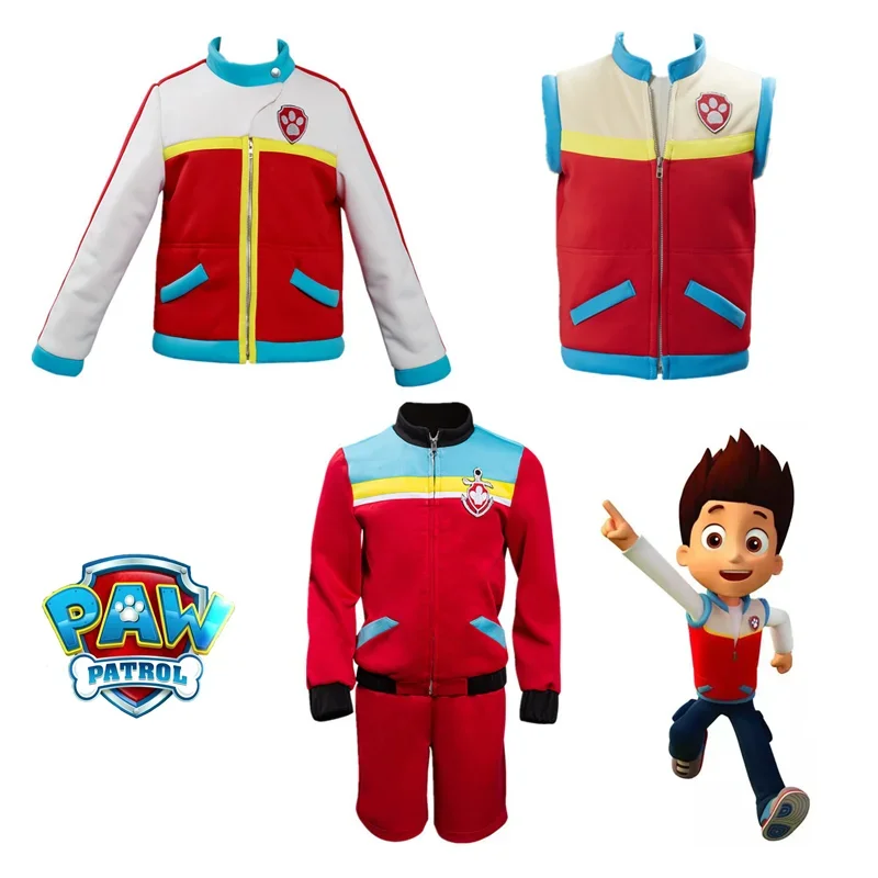 Paw Patrol Boy Costume Vest Jacket Cosplay Anime Figure Ryder Role-Playing Clothes Stage Performance Outfit Kids Halloween Gift