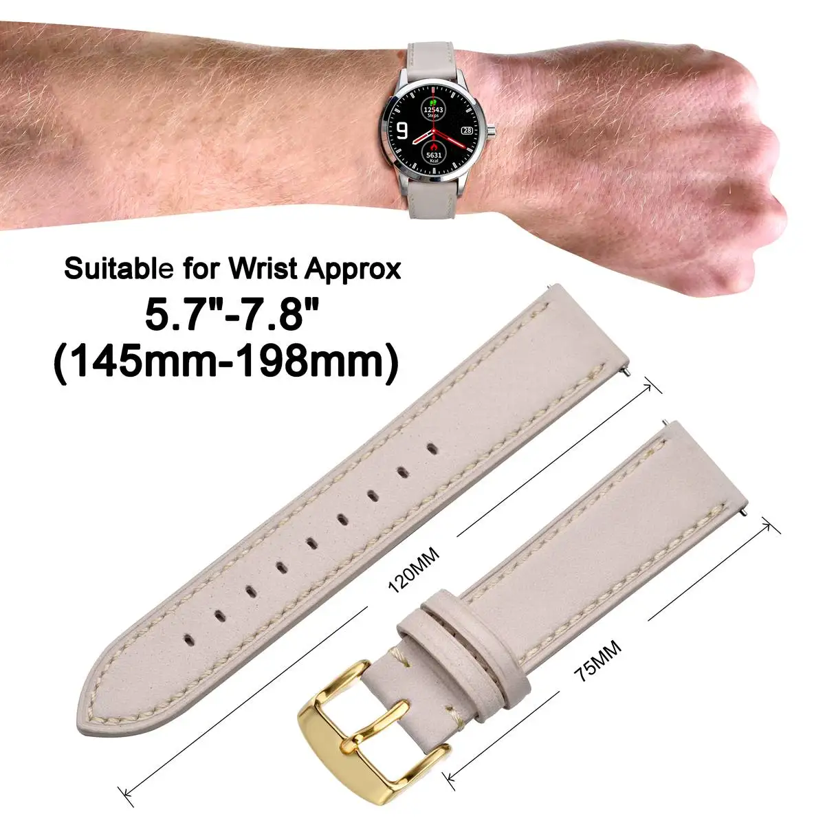 ANNEFIT Oil Wax Leather Watch Strap 17mm 18mm 19mm 20mm 21mm 22mm Quick Release Watchband Golden Buckle for Men Women