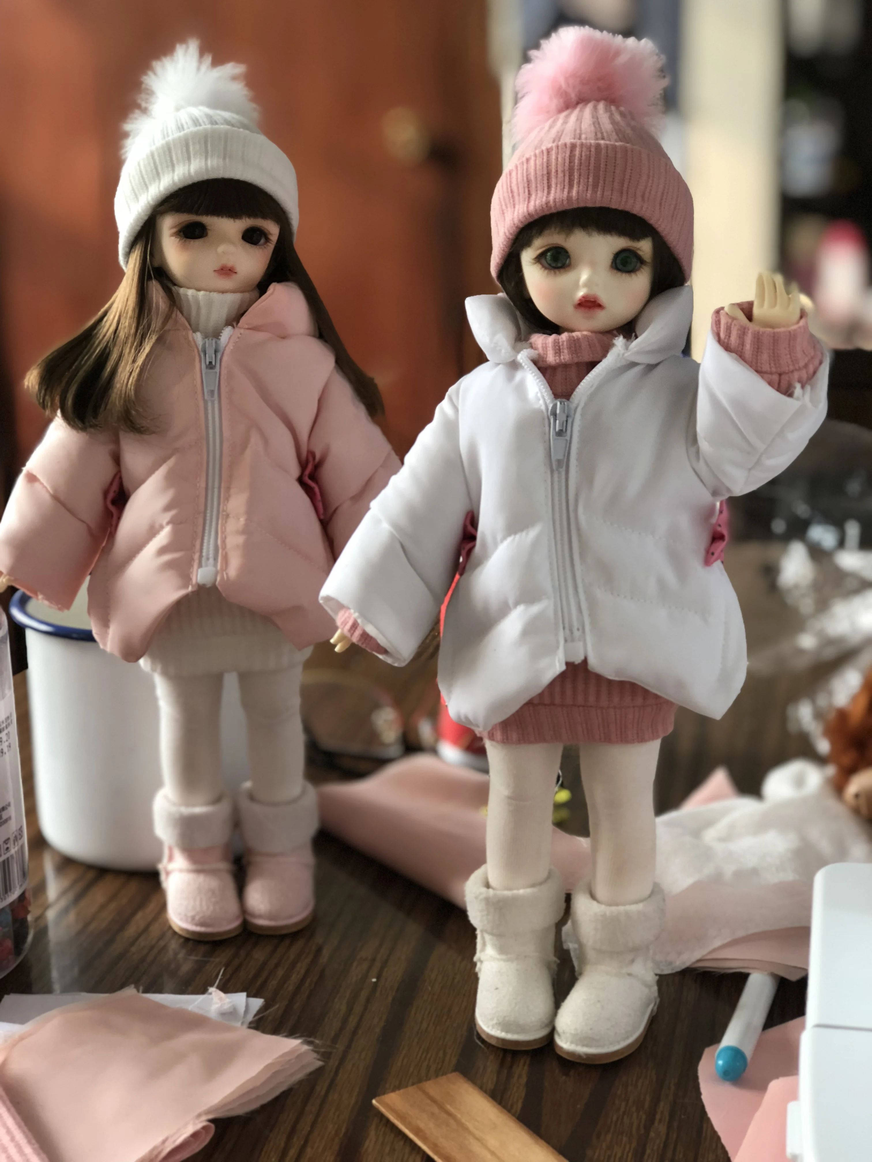 

BJD doll clothes for 1/4 1/6 size bjd cute down jacket suit 1/4 1/6 clothes doll accessories (4 points)