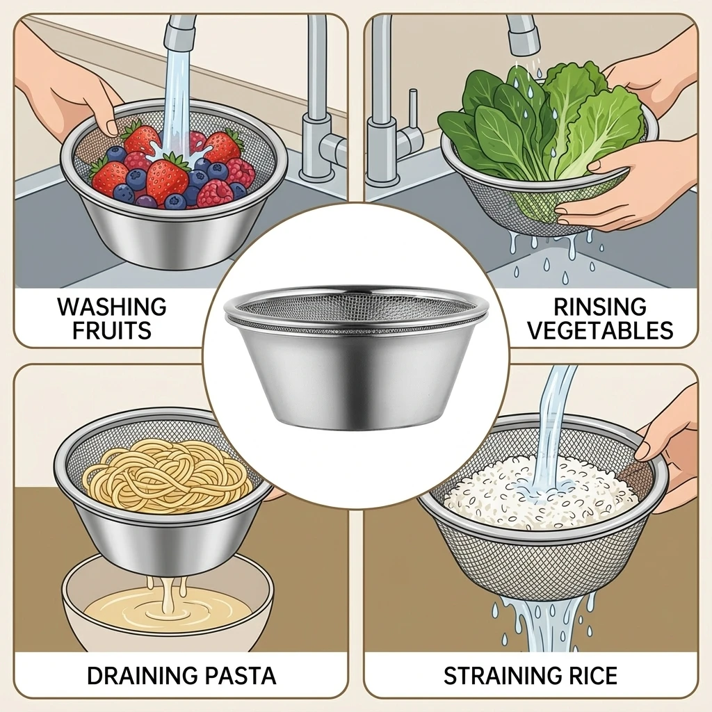 Mini Cesto Escorredor de Aço I - Korean Kitchen Gadgets avaliação e preço