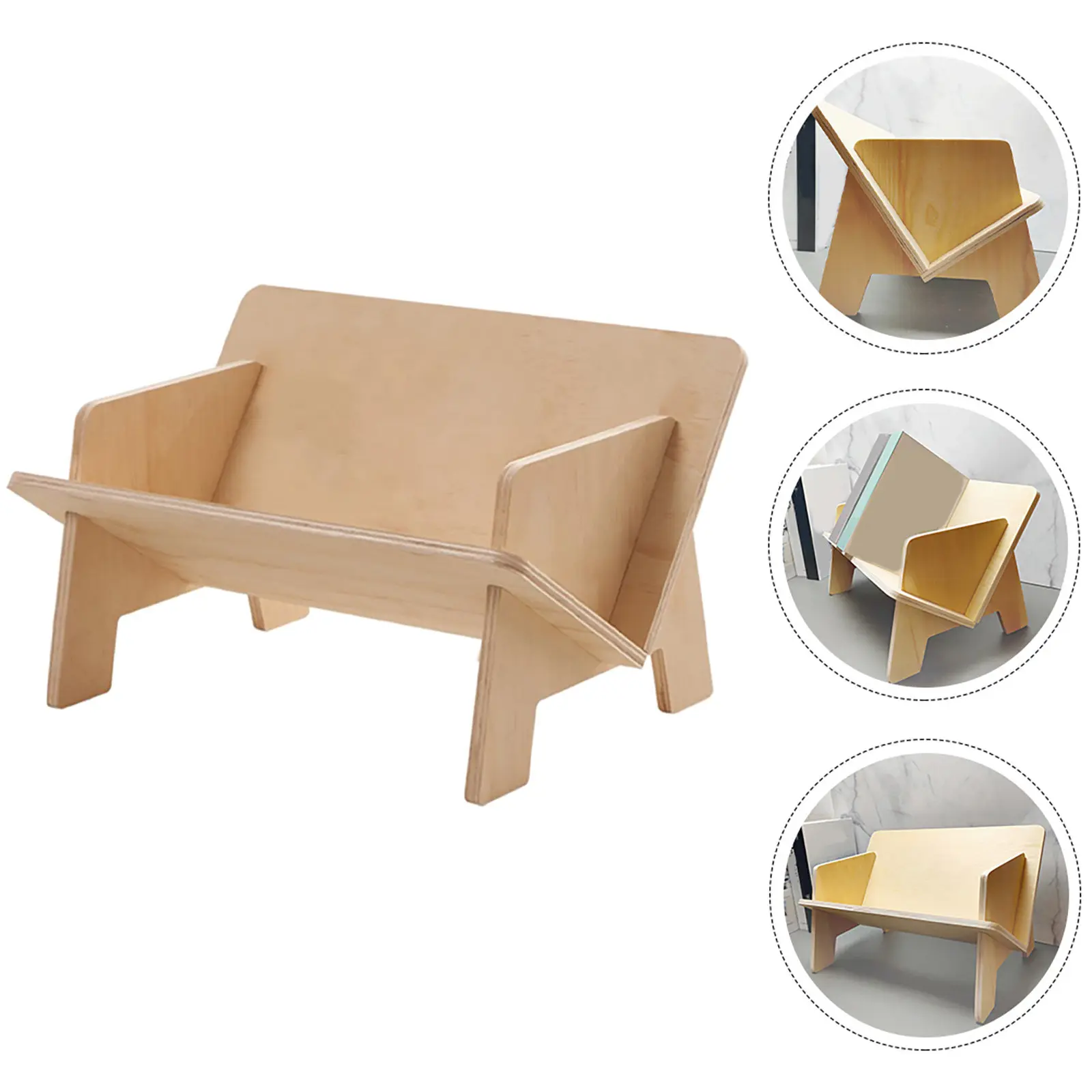 File Folder Document Organizer Desktop Display Shelf Office Desk Book Storage Rack Natural Finish