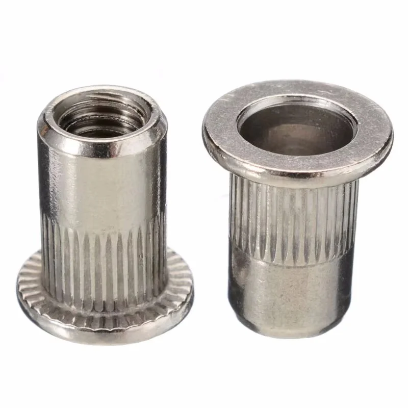 50 ชิ้น Rivet Nut M3-M12 ด้าย 304 สแตนเลสสตีลแบนหัว Rivet Nut ใส่ Nut มือ Rivet Nut หัวปืนคู่มือ Riveter ชุดเครื่องมือ