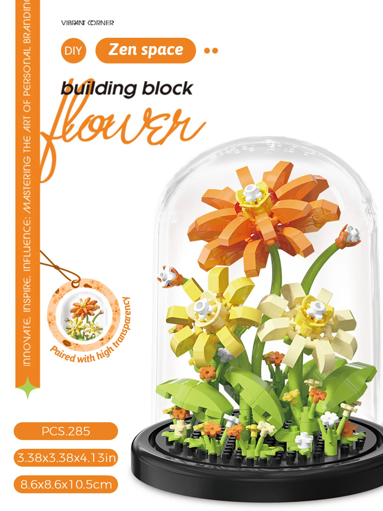 Mikro partikel Baustein Bouquet handgemachtes Geschenk, Kinder Puzzle Spielzeug handgemachte DIY Sonnenblume Desktop-Dekoration Ornament – Detail 12