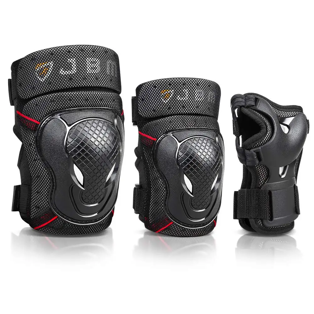 Adult Youth Bike Knee Pads and Elbow Pads with Wrist Guards Protective Gear Set for Biking, Riding, Cycling and Multisports