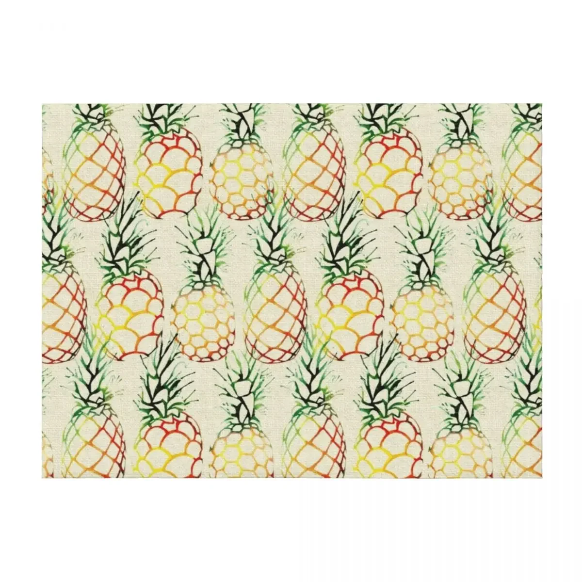 

Burlap Pineapples Throw Blanket Plaid on the sofa Summer Beautifuls christmas decoration Blankets