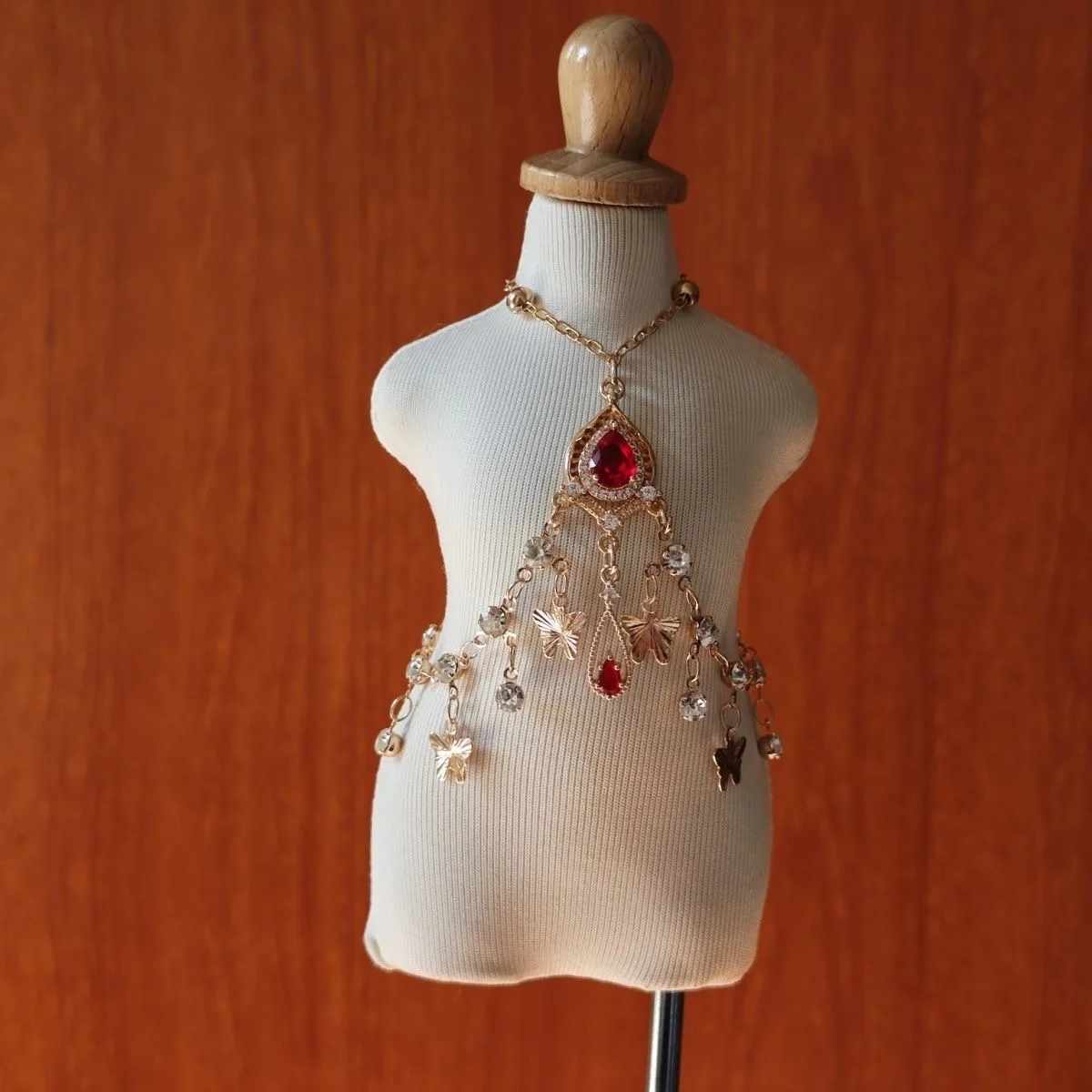 

Doll accessories 1/3, 1/4, 1/6 BJD zircon imitation pearl body chain pure copper accessory 1 piece