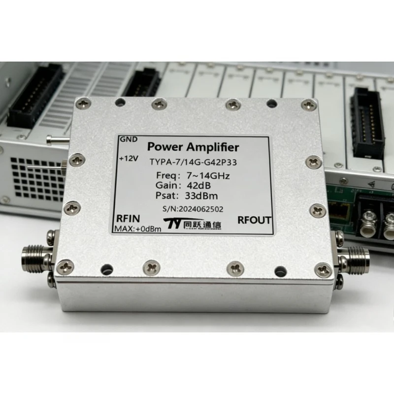 

7-14GHz Microwave Amplifier RF Power Amplifier PA Gain 42dB Power 2W Coverage X-band