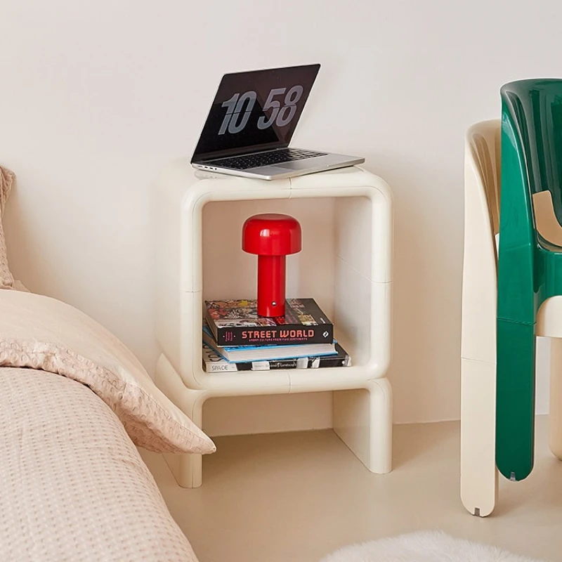 Cream Color Plastic Bookshelf Multi-Tier Storage Rack Home Decor Display Shelf Large Capacity Organizer for Dorm Student