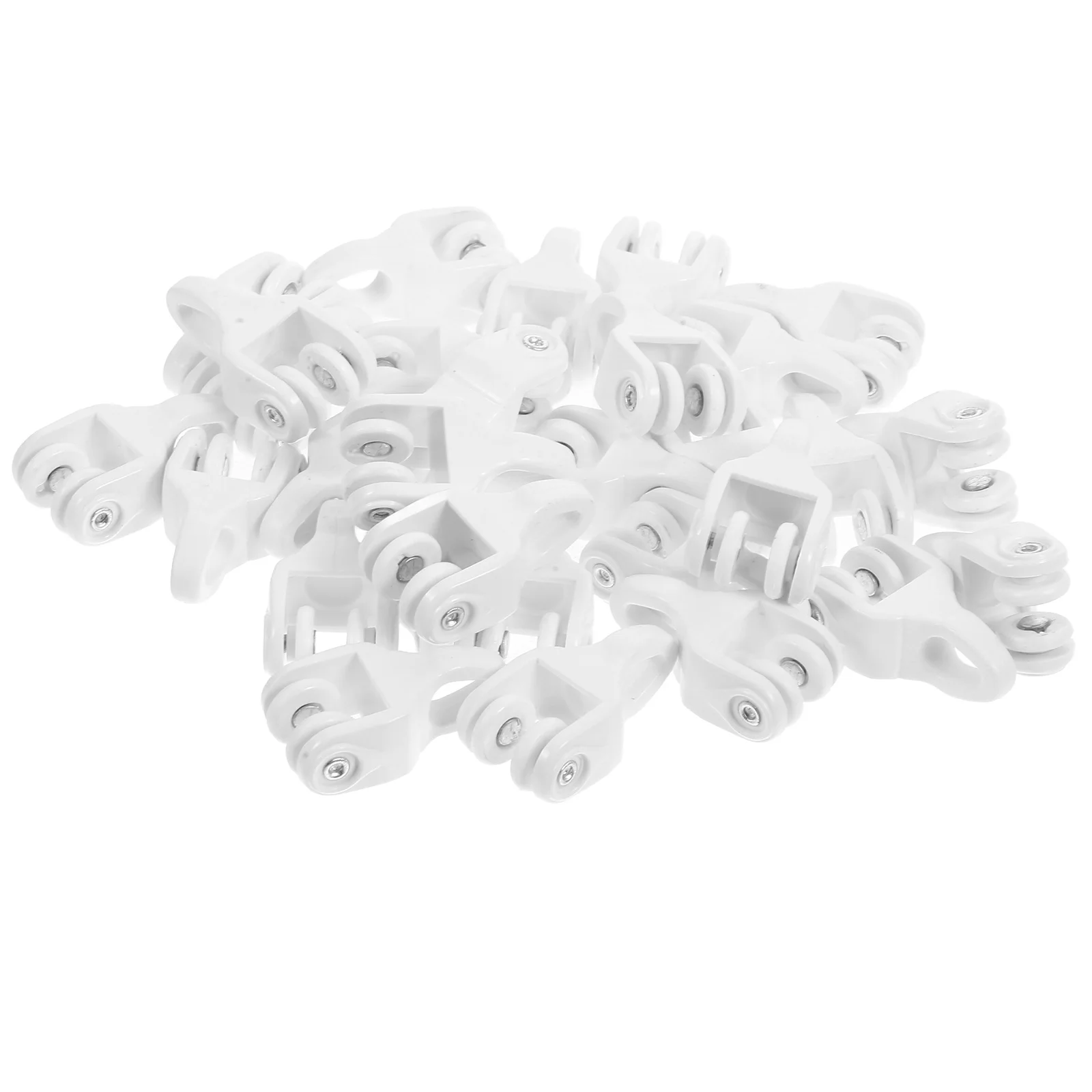 

30pcs 30 Curtain Hooks PVC Nano Silent Sliding Wheel Curtain Ceiling Track Accessories White Iron Rod Ceiling Track Mount