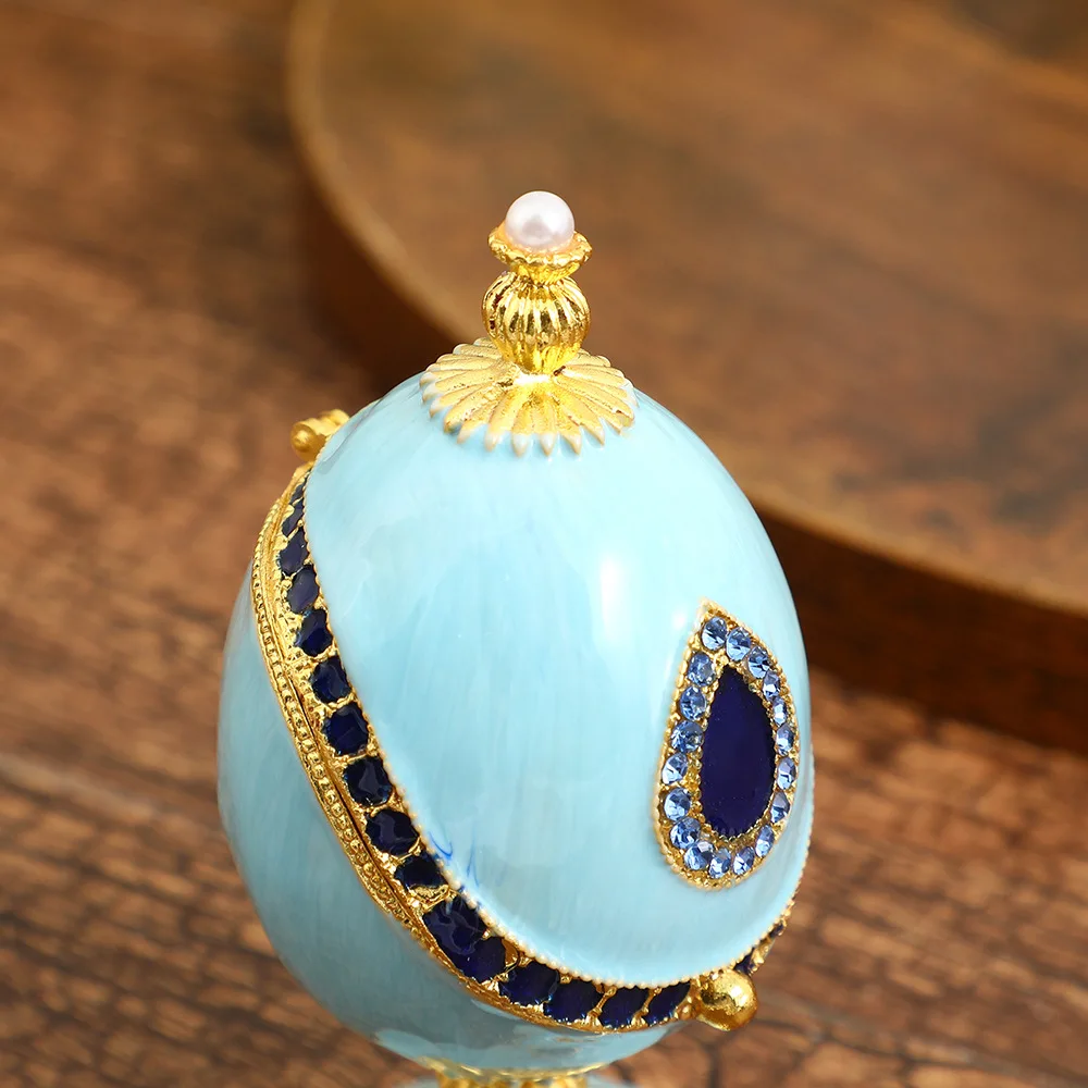 Luxury oval Jewelry box Creative Metal Trinket jewelry Storage Box For Girls Women Tabletop Decoration Jewelry box