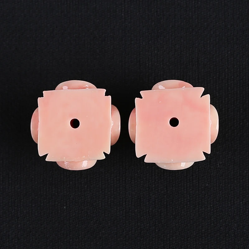 Handmade Jewelry Earring Bead,Pink Conch Shell Carved Flowers Eaeeings Accessories For Women 22x22x15mm 9g