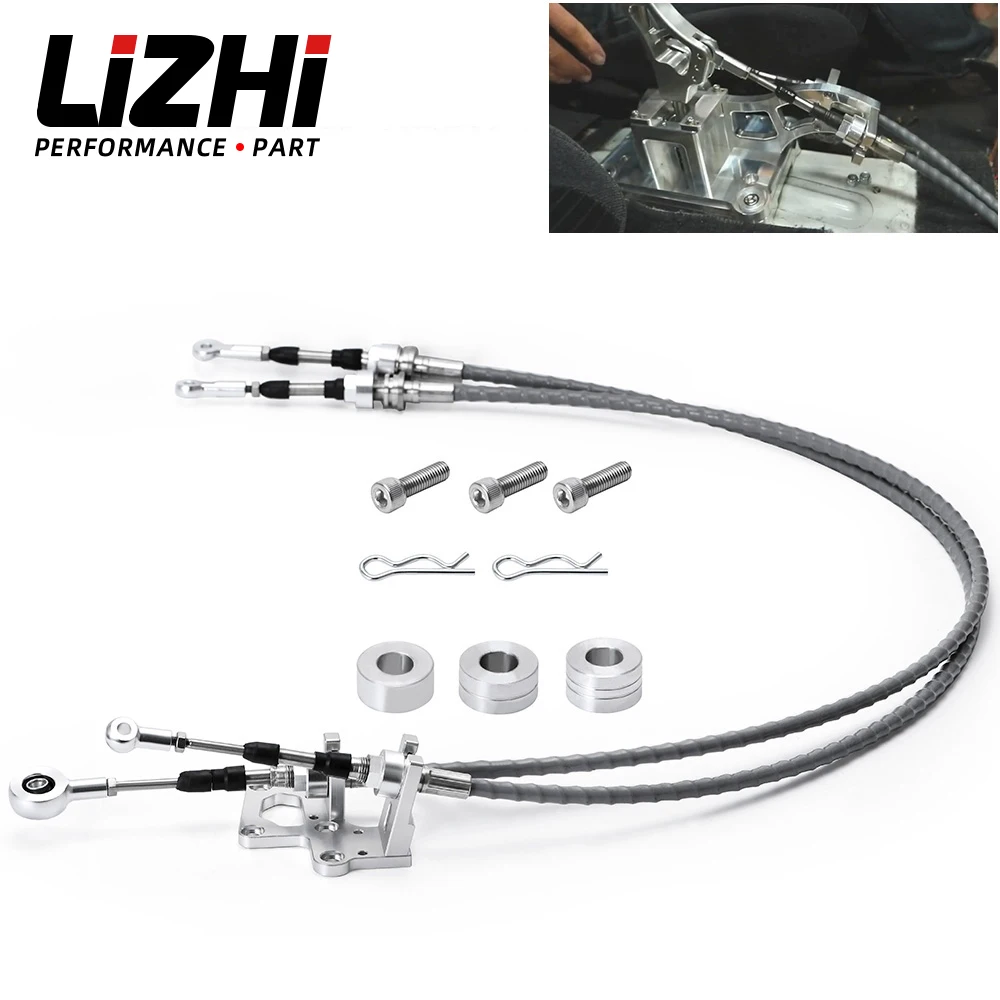 LIZHI Shifter Cables WithTrans Bracket Shift Linkage For RSX K20 K20A K24 K Series EG EK DC2 Race Type-S & K-Swap Vehicles SBP04